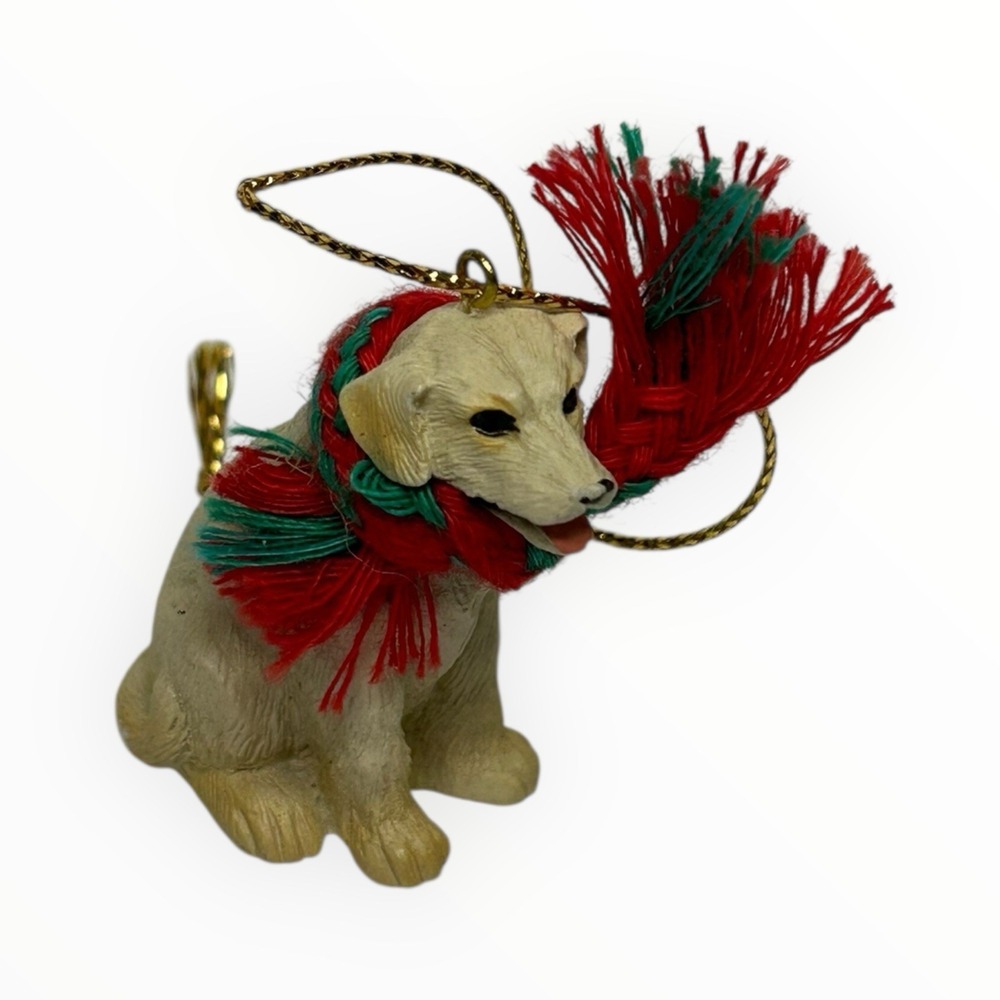 Golden Retriever dog Puppy ornament With Scarf‎ Stocking Stuffer